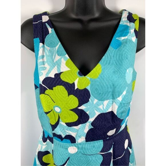 Lilly Pulitzer Kiki dress Shorely Blue Pop Goes The Floral Jacquard Shift Size 2 - Picture 4 of 14